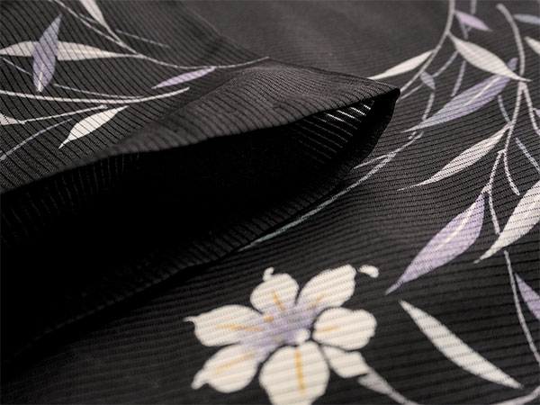 洗える 夏着物 絽 お仕立て上がり 単品 ブラック ゆり Mサイズ 和服