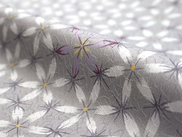 洗える着物 反物 東レシルック 小紋 フルオーダー 仕立て付 グレー 亀甲 花 大久保信子流きもの 和服 袷 単衣 レディース | シルック | 06