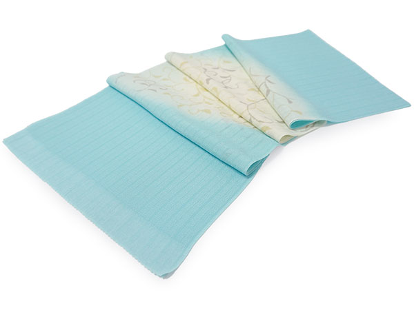 帯揚げ 帯締め セット 正絹 ブルー ブラウン 唐草 縞 帯あげ 水色 金