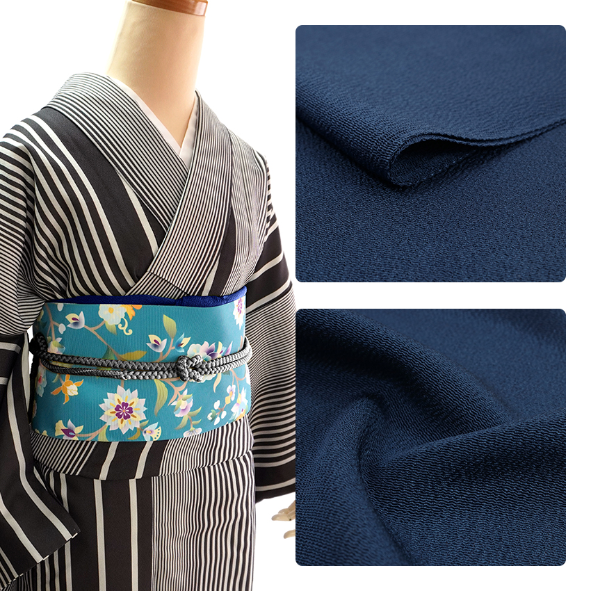 帯揚げ 2枚セット 正絹 無地 ちりめん 冬 紺 グレー 冬の夜 雪景色