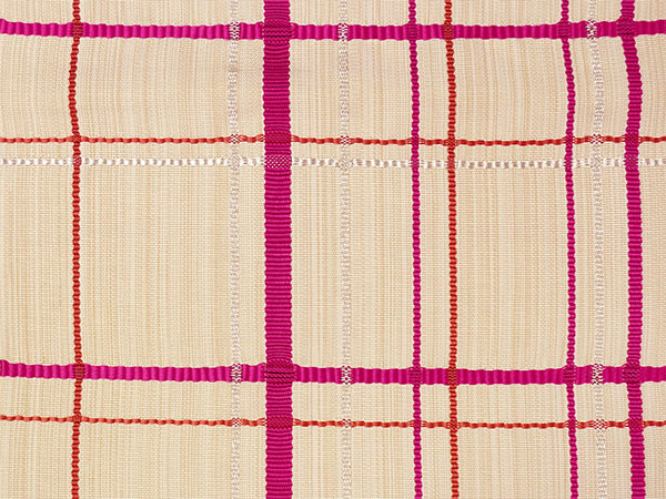 兵児帯 絹 米沢織 ベージュ ピンク 銀 チェ...の詳細画像2