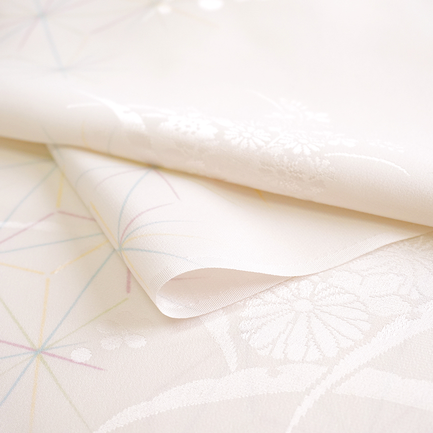 東レシルック 洗える着物 長襦袢 2点セット 反物 フルオーダー仕立て付 小紋 茶色 ブラウン 銀杏 薄ベージュ 麻の葉 四季花地紋 |  | 08