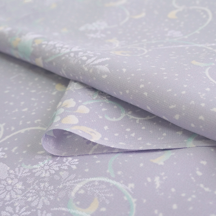 東レシルック 洗える着物 長襦袢 2点セット 反物 フルオーダー仕立て付 小紋 灰色 グレー リーフ 薄紫 唐草 四季花地紋 |  | 08