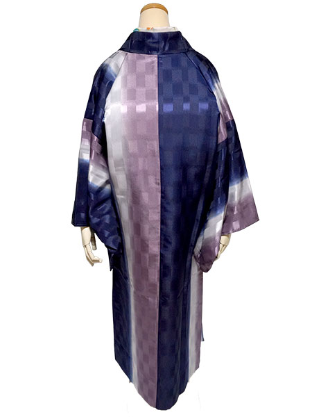 着物 雨コート 一部式 Mサイズ ネイビー パープル ぼかし 道中着衿 仕立て上がり ポリエステル 塵除け 洗える 雨の日 |  | 08