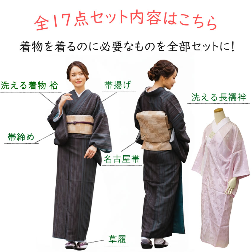 2026新春福袋 着物デビューがうまくいく16点セット 洗える着物 名古屋