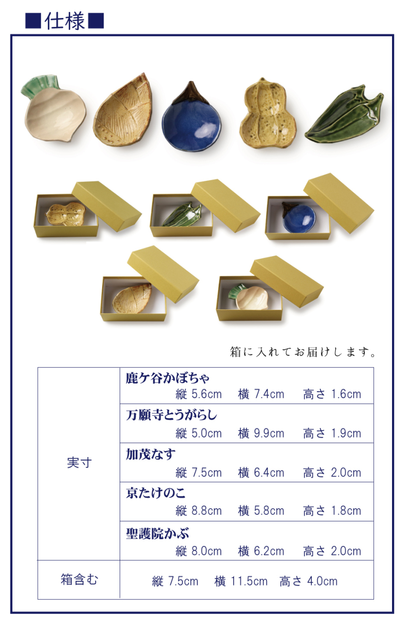 京焼 豆皿 京野菜 5種セット 伝統工芸 手描き 六兵衛窯 食器