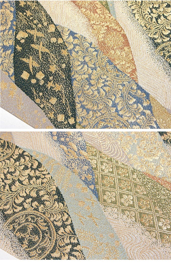 新品 錦袋帯】【未仕立て】西陣602 橋本テル織物謹製／王朝継紙 遠山文