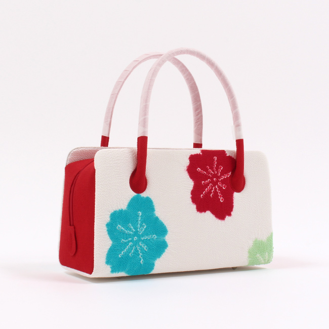 きもの 和 和装バッグ 利休バッグ なごみオリジナル 正絹 ちりめん 桜