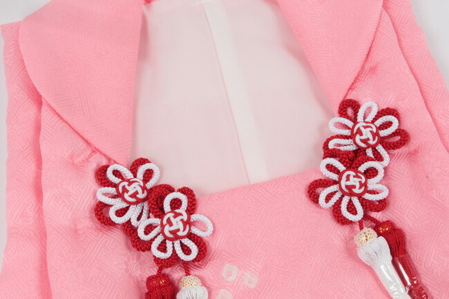 七五三 着物 3歳 被布 単品 購入 正絹 ピンク 赤 橘文 絞り 刺繍 日本