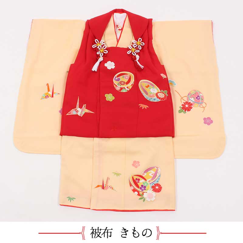 七五三 3歳 特選 着物 10点フルセット 被布コート正絹 日本製 女の子