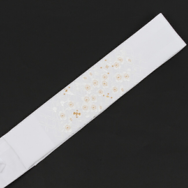 きもの 和 衿秀き楽っく専用替え衿 刺繍半襟 白地白金七宝梅宝尽し