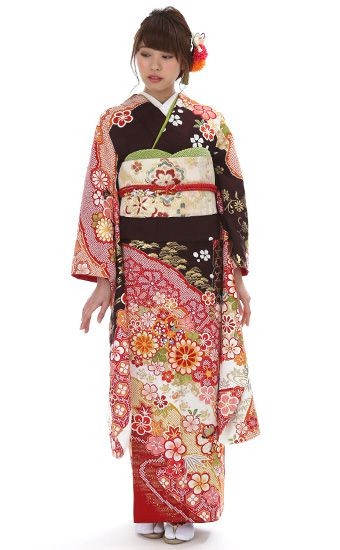 振袖レンタル 小さいサイズ 小柄 正絹 総絞り fg-330b フルセット一式