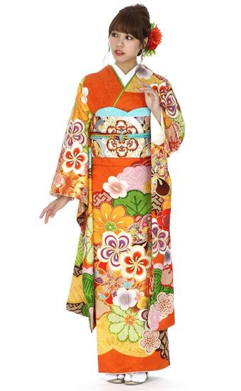 振袖レンタル 中村里砂 正絹 シンプル fg-361b フルセット一式 着物