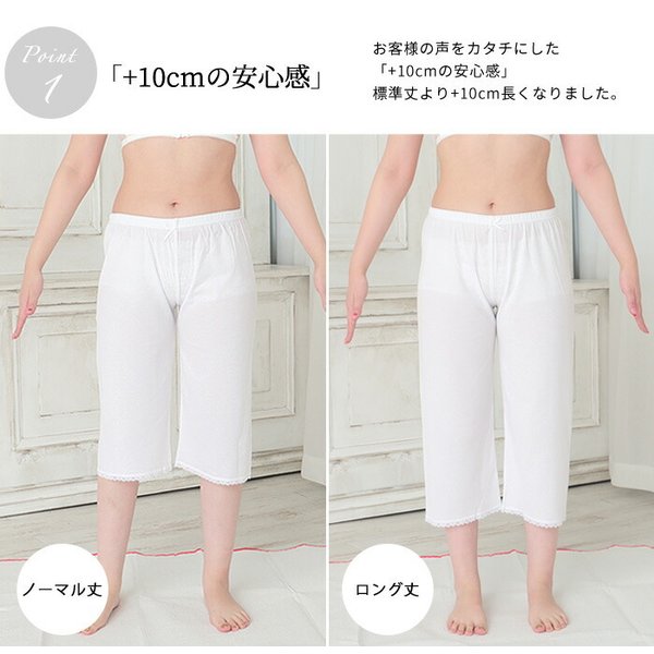 さららビューティー 夏用 インナー パンツ ロング ステテコ 和装 肌着 ベージュ ホワイト ローライズ 浴衣 着物 高身長 足長 オリジナル  着物、浴衣