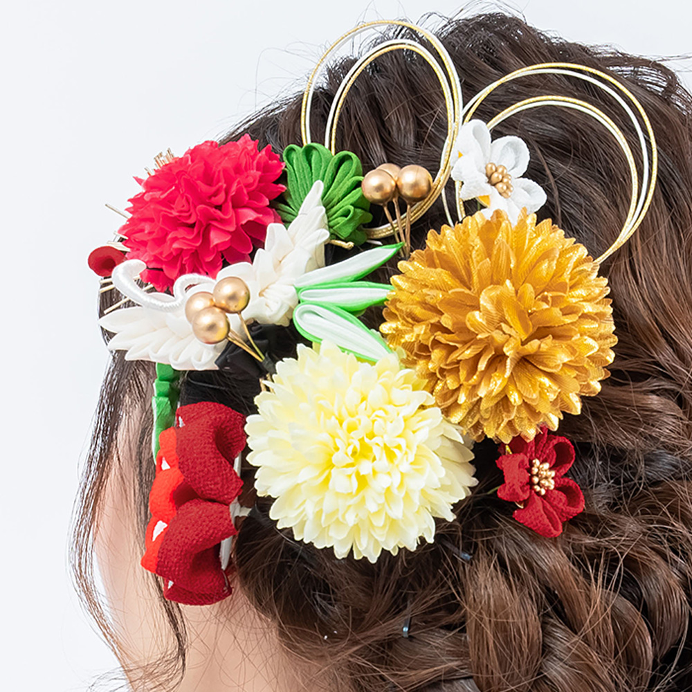 フラワー モチーフ 桜 ゴールド 和装 花 髪飾り 一本 かんざし - ヘアピン