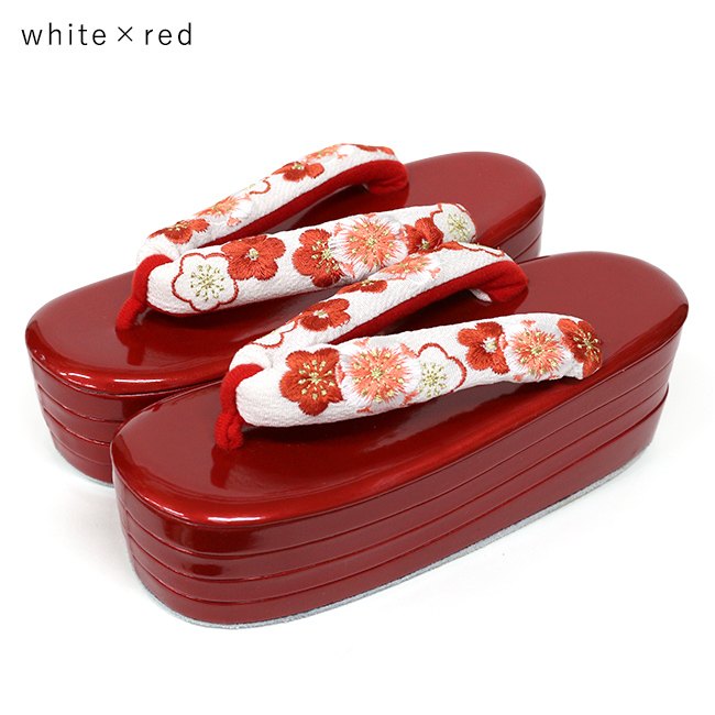 振袖 草履 厚底 梅 刺繍 白 黒 赤 紫 フリーサイズ 痛くない 成人式