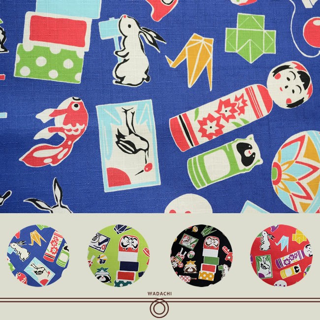 kimono cafe（キモノカフェ） 大判風呂敷 綿 昔なつかしおもちゃ柄