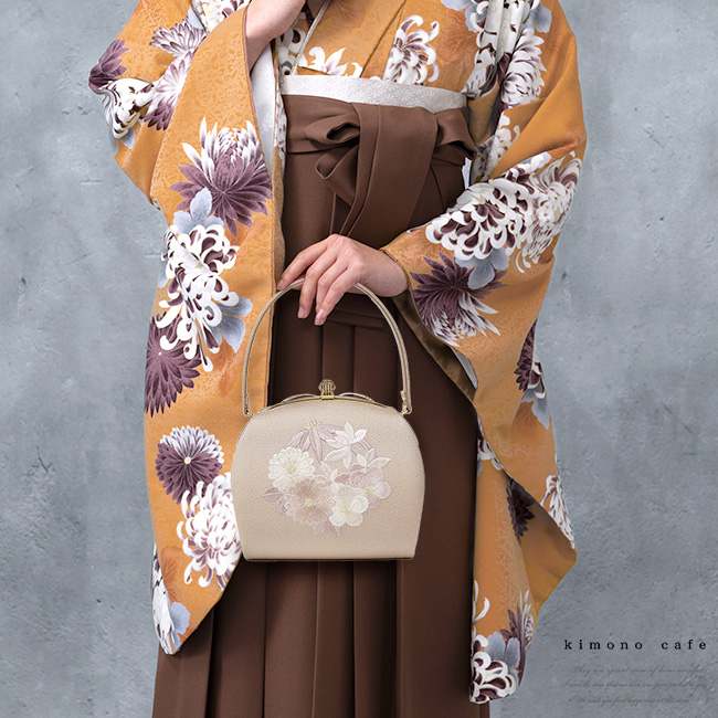 kimono cafe（キモノカフェ） 振袖 バッグ 単品 四君子 刺繍 高級