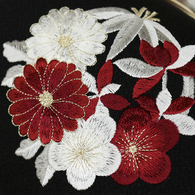 kimono cafe（キモノカフェ） 振袖 バッグ 単品 四君子 刺繍 高級 