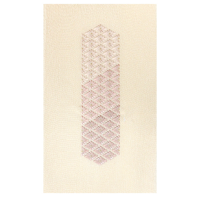 振袖 帯揚げ 刺繍 菊菱 正絹 日本製 くすみカラー オフ白 クリーム 茶