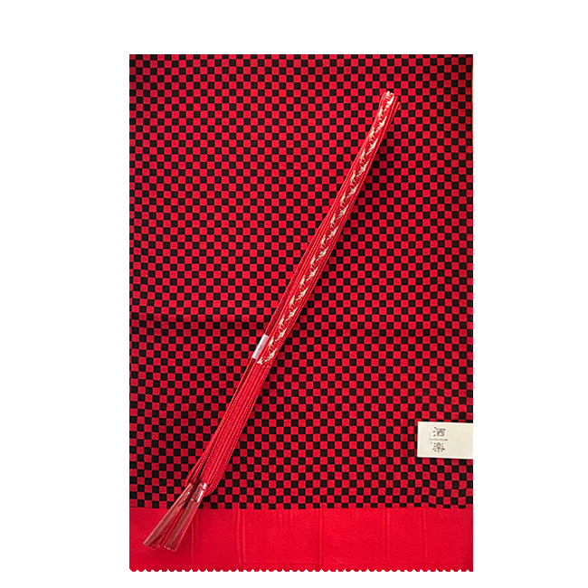 訳あり 帯揚げ帯締めセット 洒落用 兎 市松 茶 ピンク 赤 紫 正絹 日本製 B品