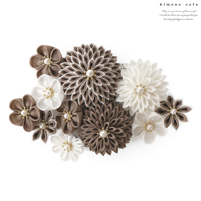 kimono cafe（キモノカフェ） 髪飾りにも帯飾りにもなるつまみ細工飾り