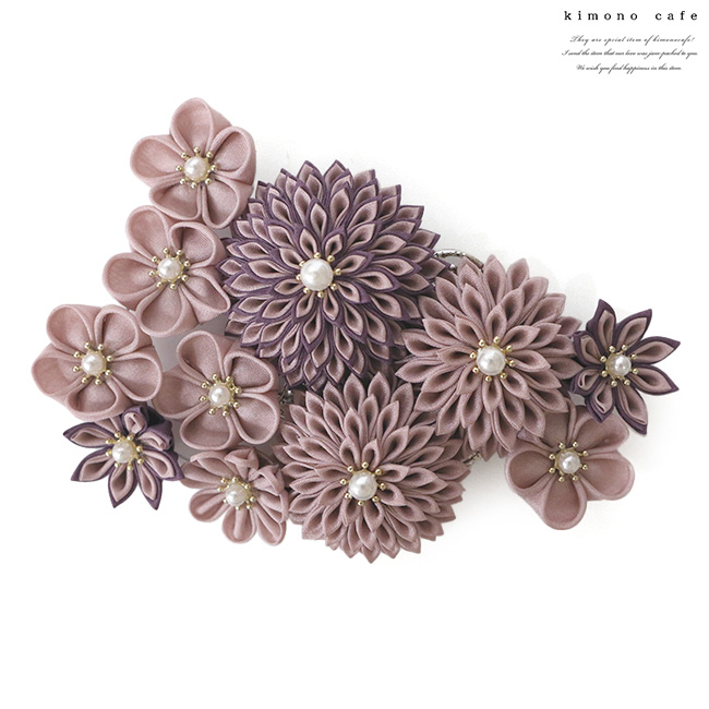 kimono cafe（キモノカフェ） 髪飾りにも帯飾りにもなるつまみ細工飾り