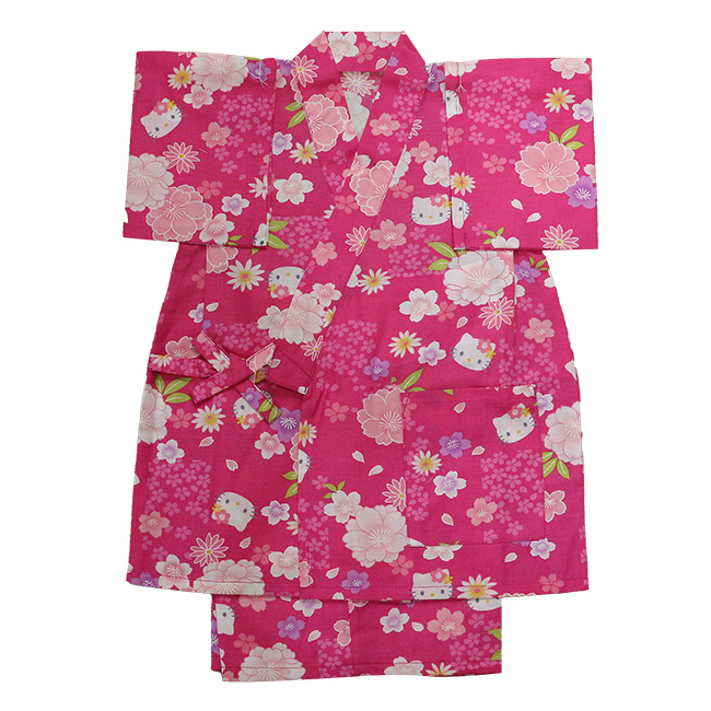 30％OFF対象品】子ども 甚平 ハローキティ 女の子 夏 じんべい
