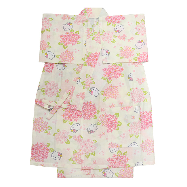 30％OFF対象品子ども 甚平 ハローキティ 女の子 夏 じんべい サンリオ キティ 90cm 100cm 110cm 120cm 爆買