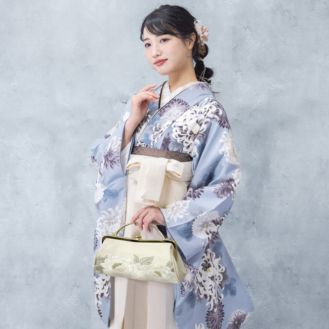 kimono cafe（キモノカフェ） 振袖 バッグ クラッチバッグ 牡丹 刺繍