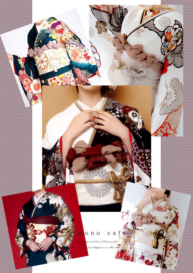 驚きの価格が実現! kimono cafe くすみカラー 帯揚げ ラメ ステッチ 絞り風 振袖 服&ファッション小物