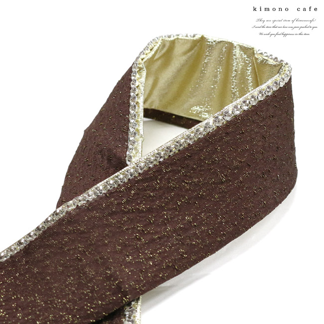 kimono cafe（キモノカフェ） 重ね衿 ラインストーン 砂子 ホワイト