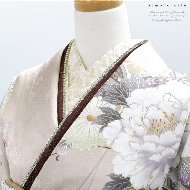 kimono cafe（キモノカフェ） 重ね衿 ラインストーン 砂子 ホワイト