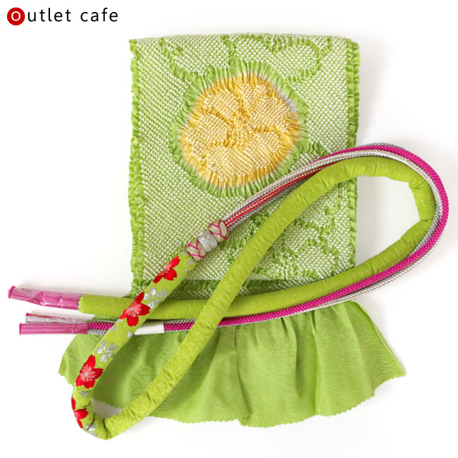 kimono cafe（キモノカフェ） 訳あり 帯揚げ 帯締め 2点セット 絞り 輪
