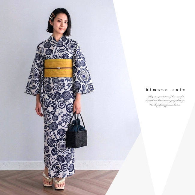 kimono cafe（キモノカフェ） 半巾帯 麻 無地 絣 横縞 半幅帯 浴衣帯