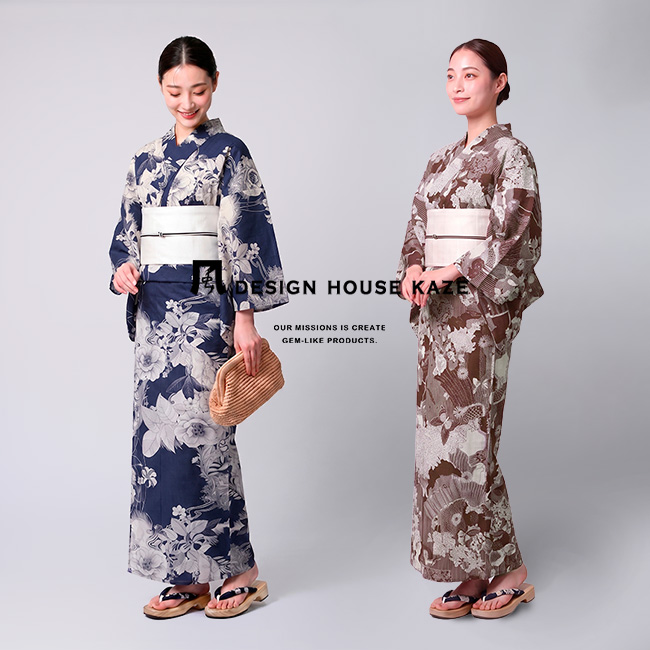 kimono cafe（キモノカフェ） 浴衣 レディース デザインハウス風 綿100