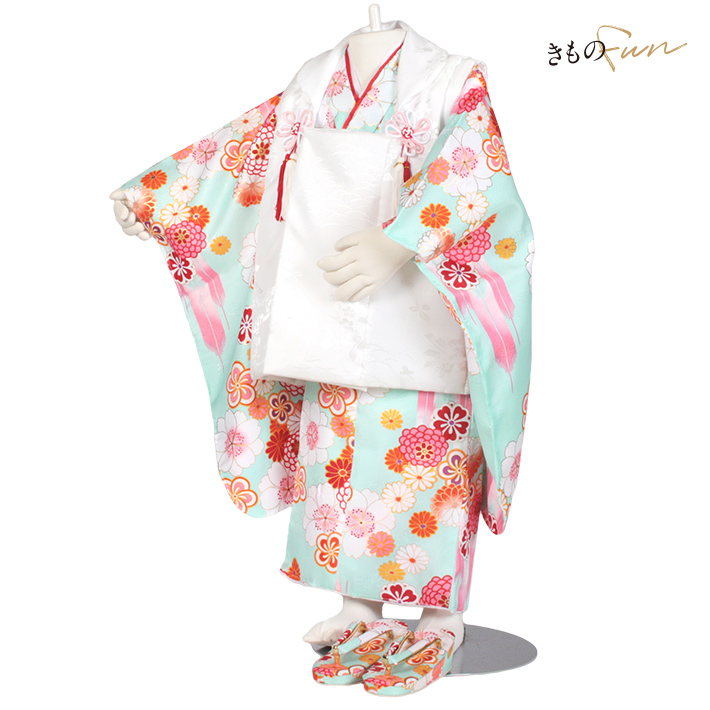 七五三 3歳 女の子 着物 被布 フルセット セット 販売 購入 被布セット 安い 衣装 草履 髪飾り 巾着 足袋 ピンク 紫 赤 オレンジ | ブランド登録なし | 05