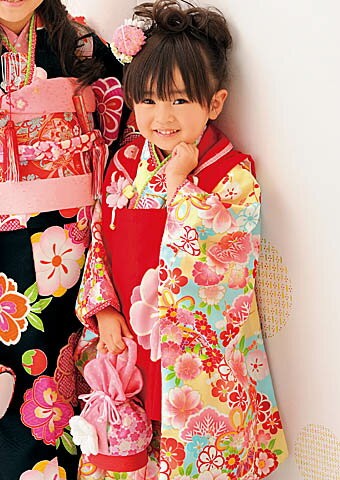 七五三 レンタル 着物 3歳 被布 女の子 フルセット 被布セット レトロ