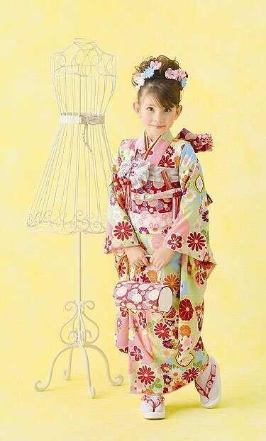 レンタル 式部浪漫 七五三 753 着物セット 7歳 7才 フルセット きもの
