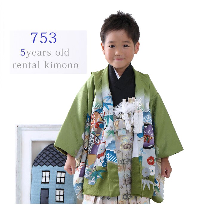七五三 男の子 レンタル 5歳 羽織袴 フルセット 着物セット かぶと 兜