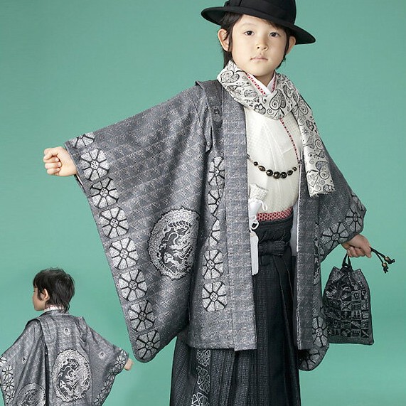 ひさかたろまんブランド着物♡七五三　5歳　小さめ　男の子　セット　一式　紫 七五三 5歳 男の子 袴レンタル 着物 フルセット ブランド 5才
