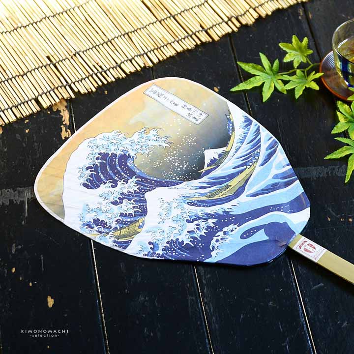 民芸竹うちわ 網入渋うちわ