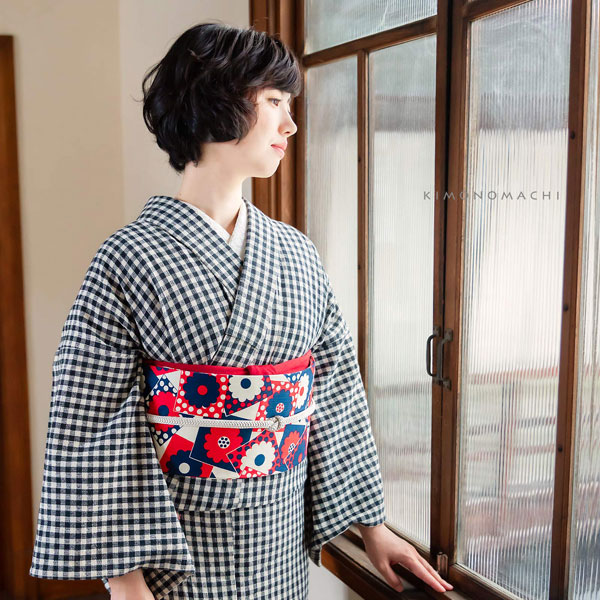 KIMONOMACHI （Prices down2）帯 木綿 名古屋帯「ネイビー