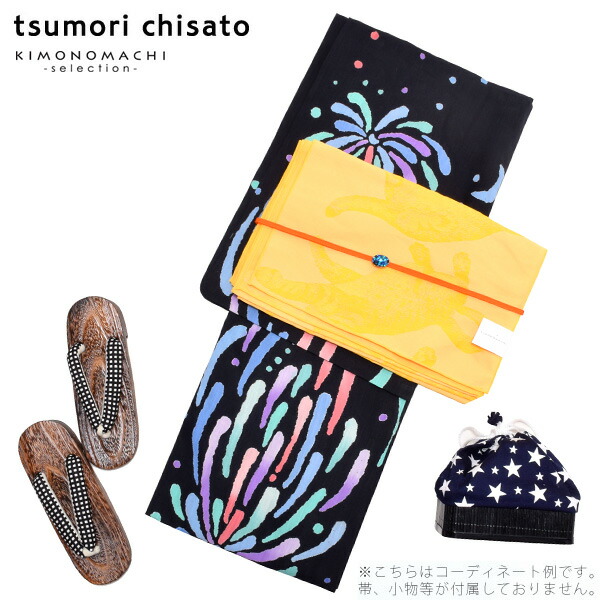 TSUMORI CHISATO 浴衣 レディース 浴衣単品「黒色 花火