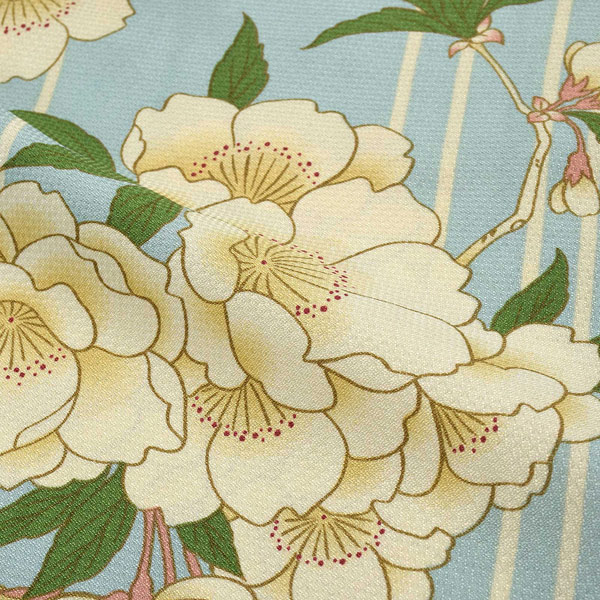 羽織 単品 KIMONOMACHI オリジナル 「桜 水色」ポリエステル 洗える羽織 きもの福袋から飛び出したオリジナル羽織 京都きもの町オリジナル カジュアル着物【メール便不可】