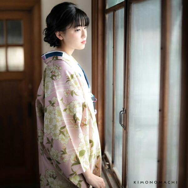 羽織 単品 KIMONOMACHI オリジナル 「桜 ピンク」ポリエステル 洗える羽織 きもの福袋から飛び出したオリジナル羽織 京都きもの町オリジナル カジュアル着物【メール便不可】