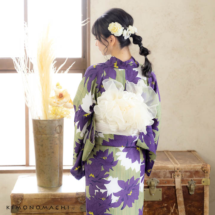 浴衣 単品 レディース 吸水速乾 ポリエステル浴衣 大きいサイズ