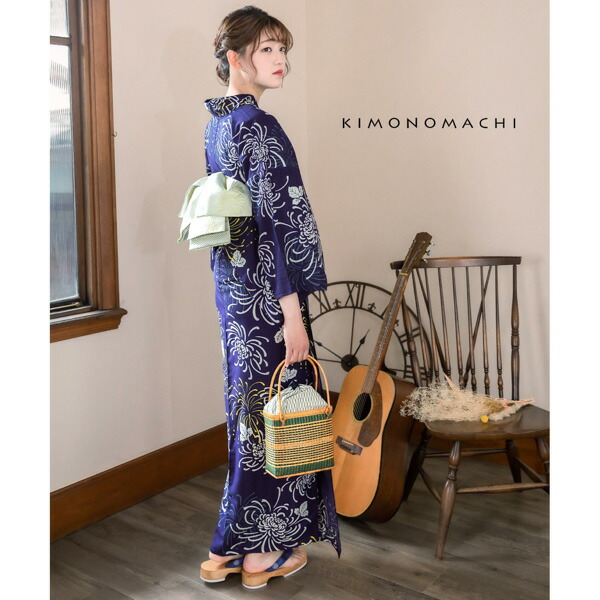KIMONOMACHI 浴衣 レディース レトロ セット 3点セット 浴衣+帯+