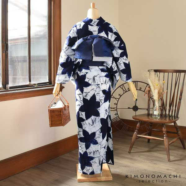 Prices down）お仕立て上がり絞り浴衣単品「お花 紺」有松絞り 女性浴衣単品 レディース浴衣単品 綿 お仕立て上がり浴衣  yukata(メール便不可)ss2406ykl10 : 052688 : 京都きもの町 - 通販 - Yahoo!ショッピング