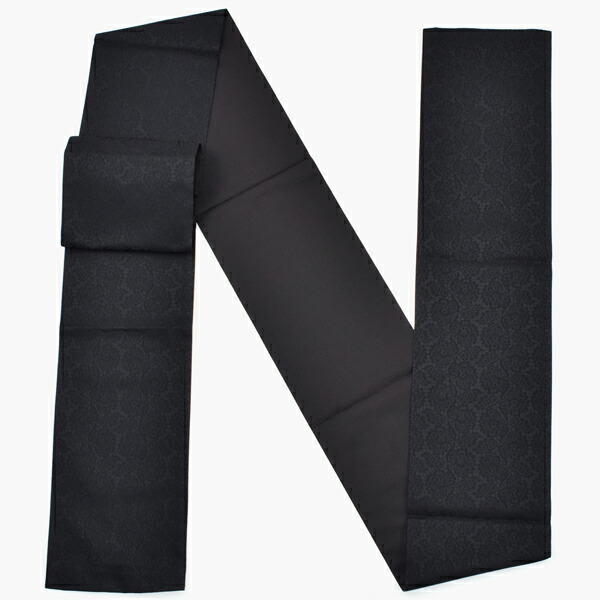 振袖袋帯「ブラック　レース風」お仕立て上がり 振袖用 袋帯 お仕立て済 振袖帯【メール便不可】